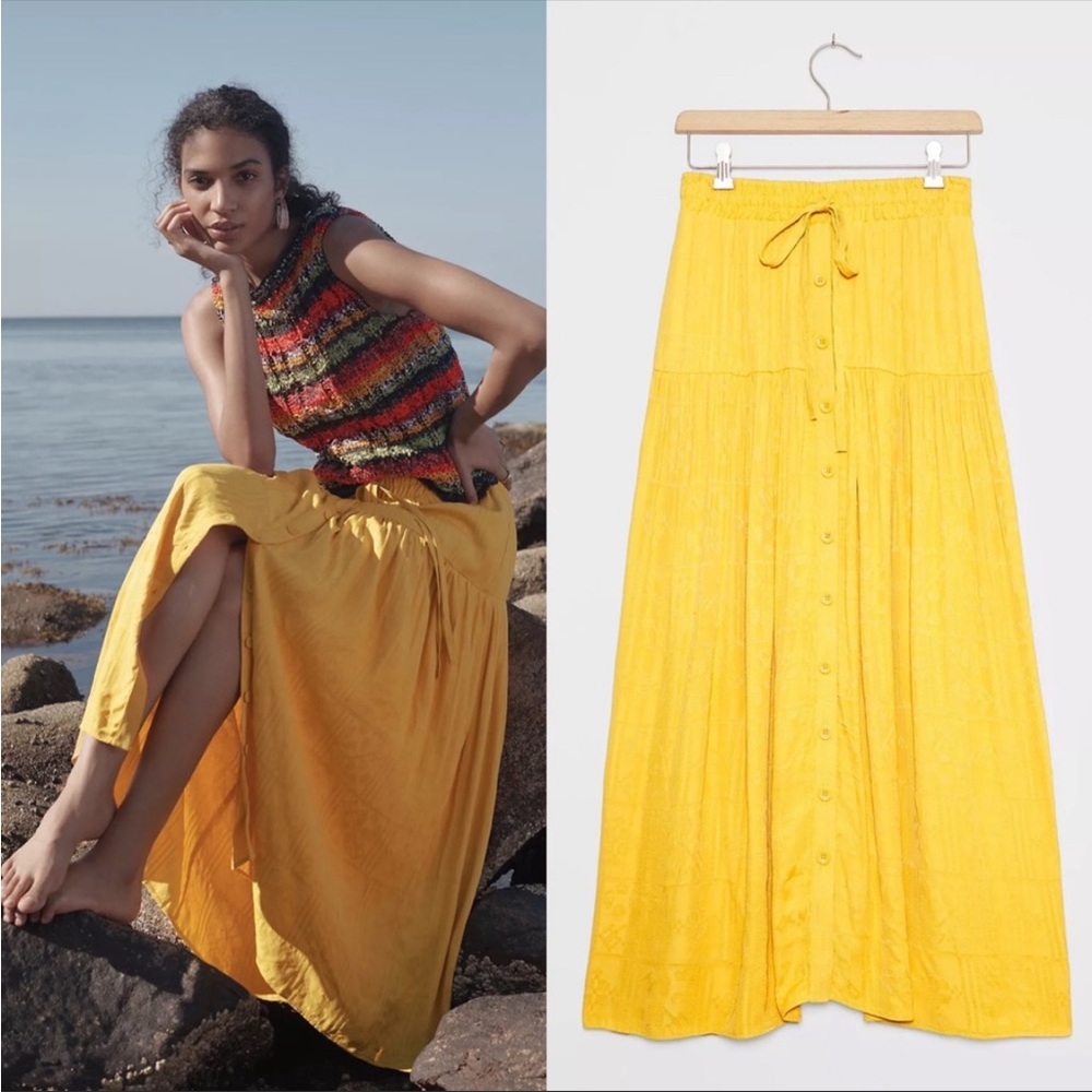 Anthropologie Maeve Carnacion Textured Maxi Skirt